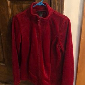 Women’s red full zip fleece
